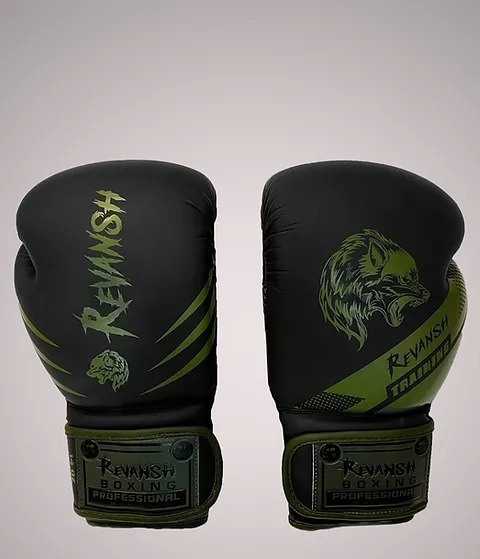 Боксерские перчатки REVANSH NEO, черно-хаки 10 oz
