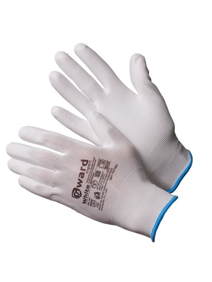 перчатки нейлоновые без покрытия белые greengo Перчатки Gward, нейлоновые, White, размер 7, S, 12 пар