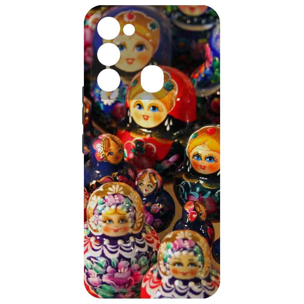 

Чехол-накладка Krutoff Soft Case Матрешка для Tecno Spark 8C, Черный