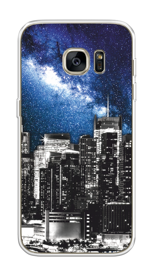 

Чехол на Samsung Galaxy S7 "Космический Нью-Йорк", Синий;серый, 24550-1