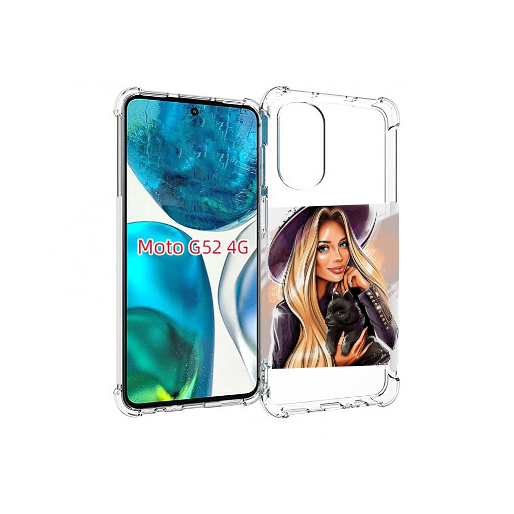 

Чехол MyPads девушка-с-черным-щенком женский для Motorola Moto G82 / Moto G52, Прозрачный, Tocco