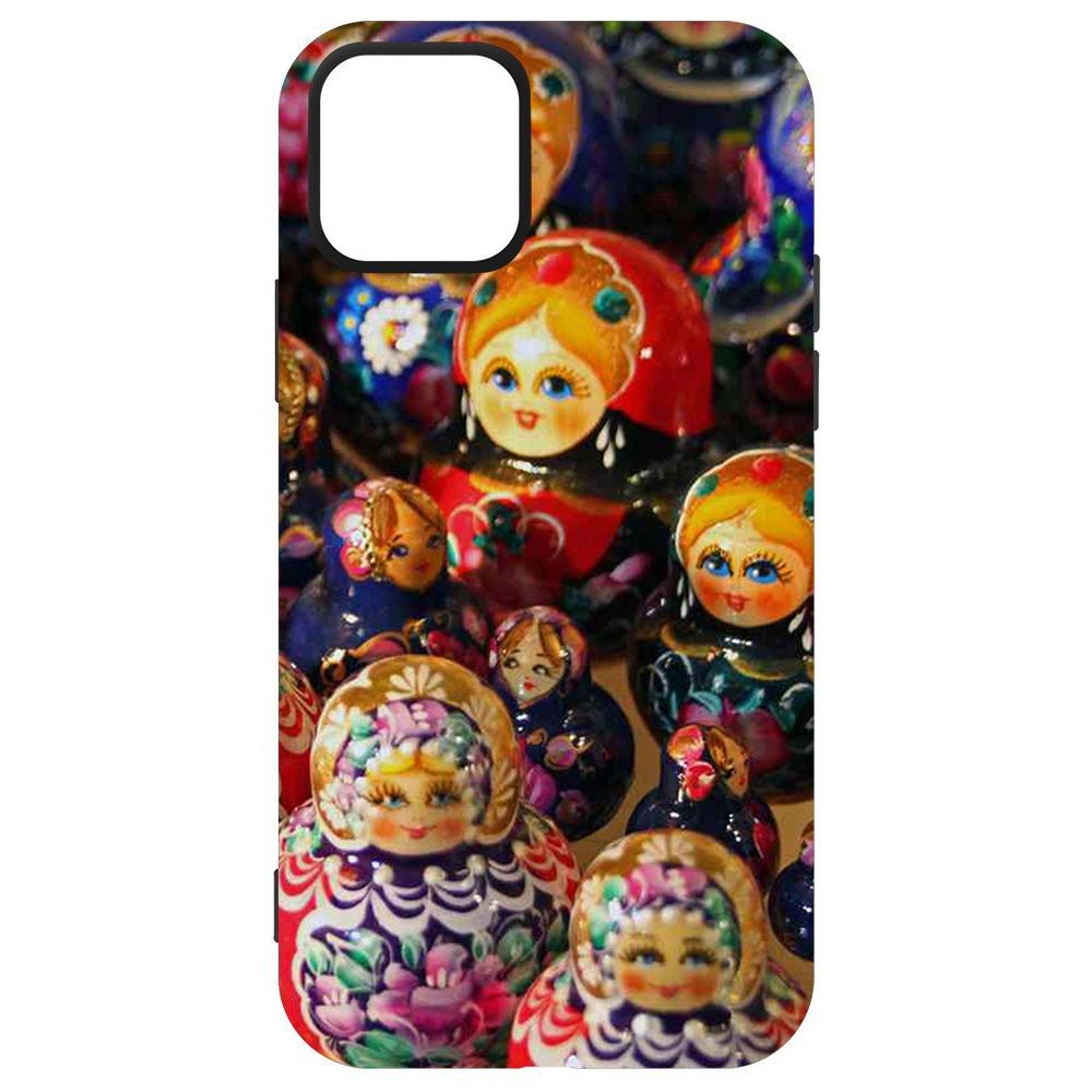 

Чехол-накладка Krutoff Soft Case Матрешка для iPhone 12 Pro, Черный