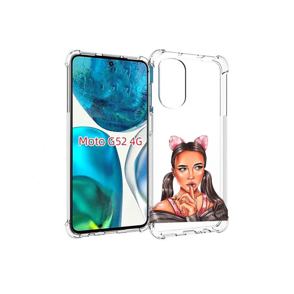 

Чехол MyPads девушка-тихо женский для Motorola Moto G82 / Moto G52, Прозрачный, Tocco