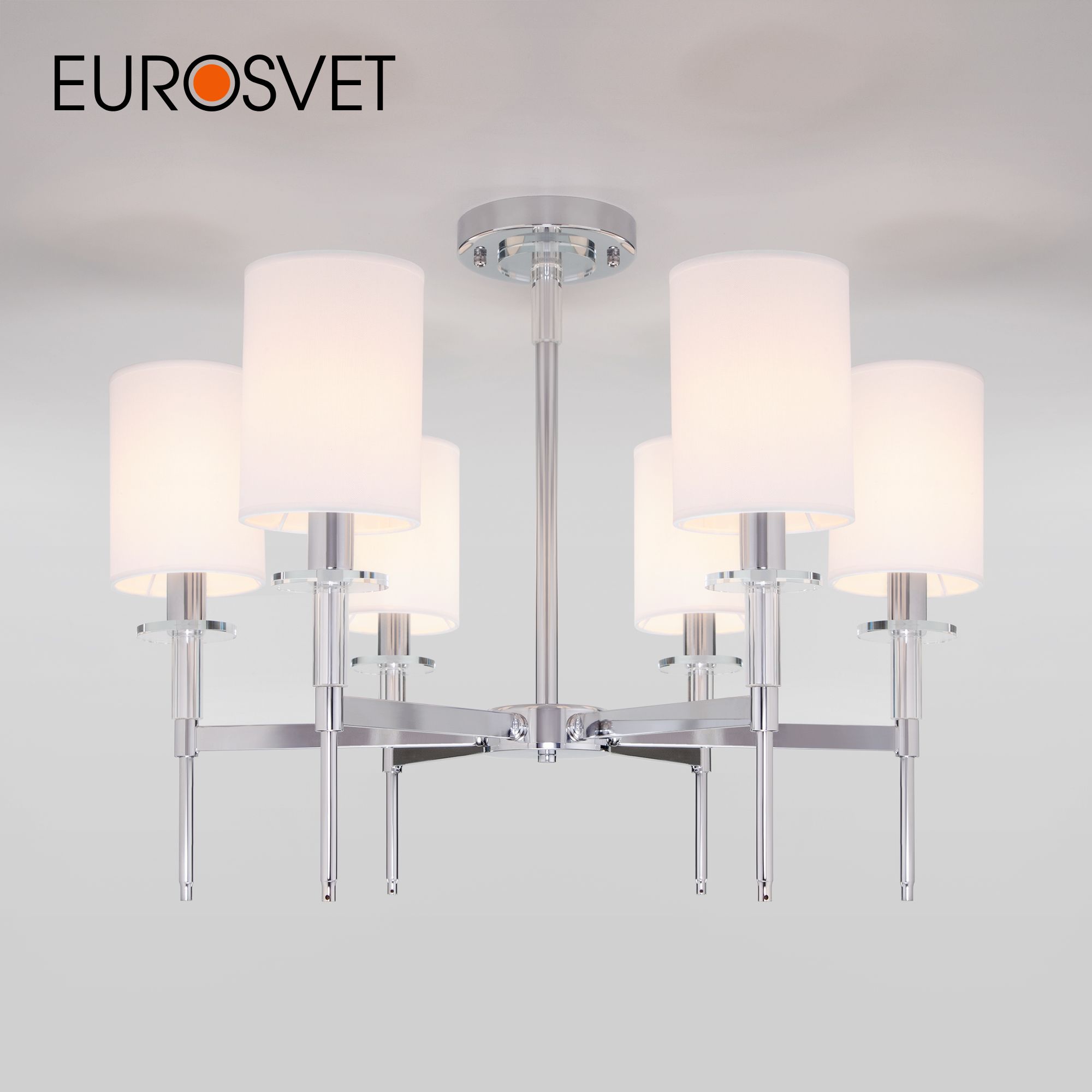 

Потолочная люстра на шесть абажуров Eurosvet Brielle 60132/6 Е14 хром, Brielle