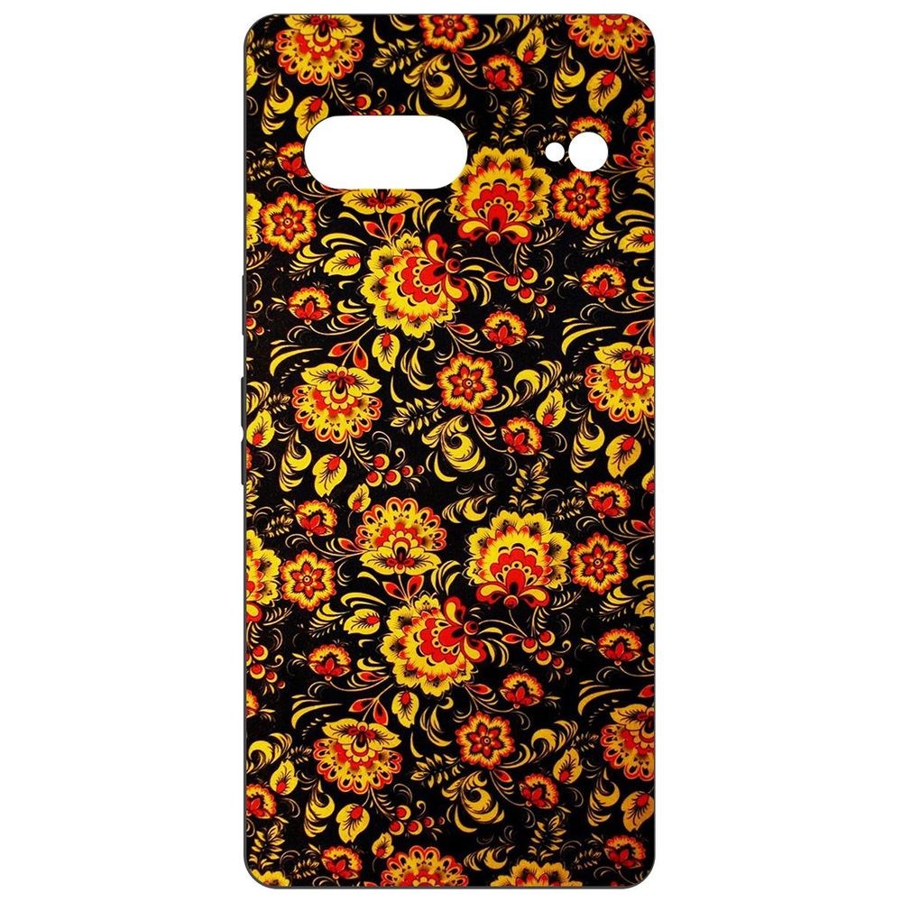 

Чехол-накладка Krutoff Soft Case Хохлома для Google Pixel 7, Черный