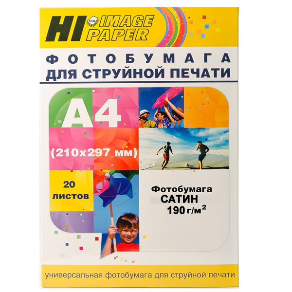 

Фотобумага Hi-image paper A4 21 х 29,7 см 20 листов сатин односторонняя 190 г/м, Белый