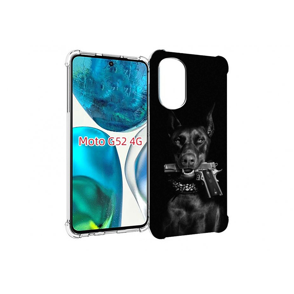 

Чехол MyPads доберман мужской для Motorola Moto G82 / Moto G52, Прозрачный, Tocco