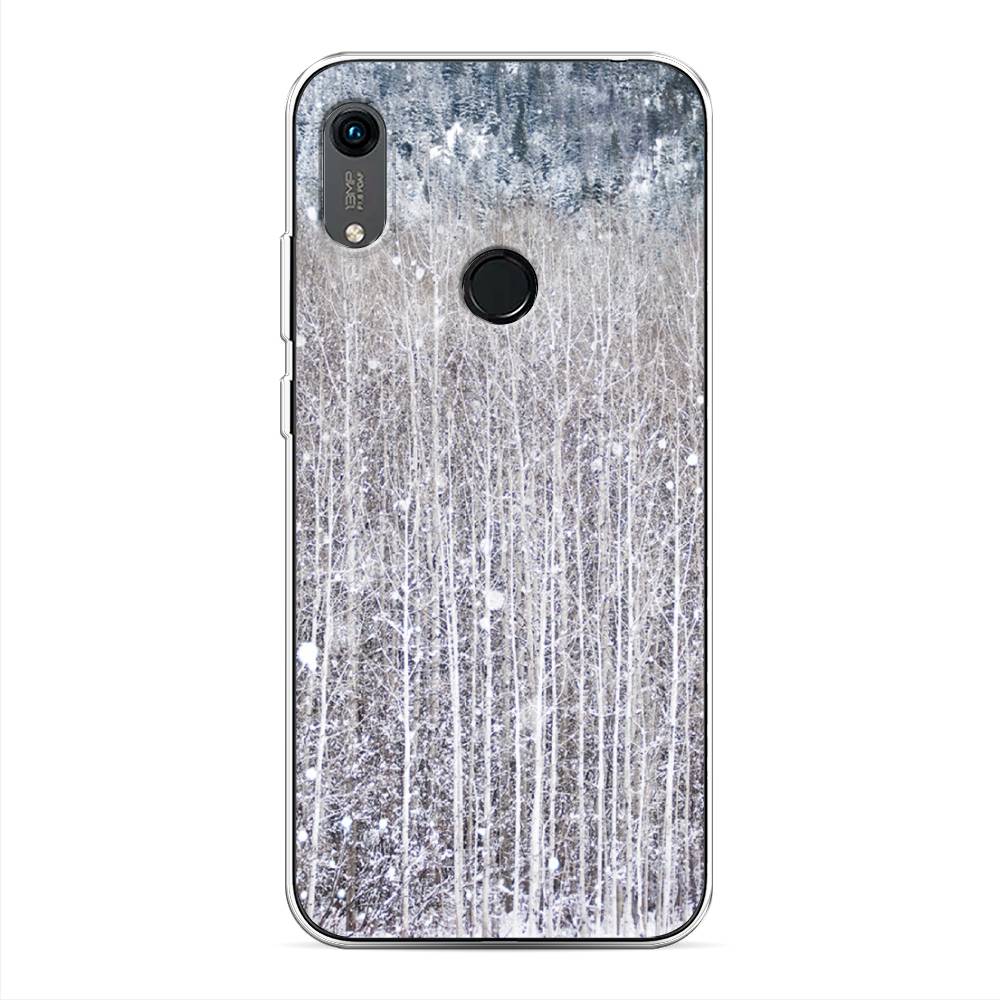 

Чехол на Huawei Y6 2019 "Снежный лес", Бежевый;серый;белый, 611550-5