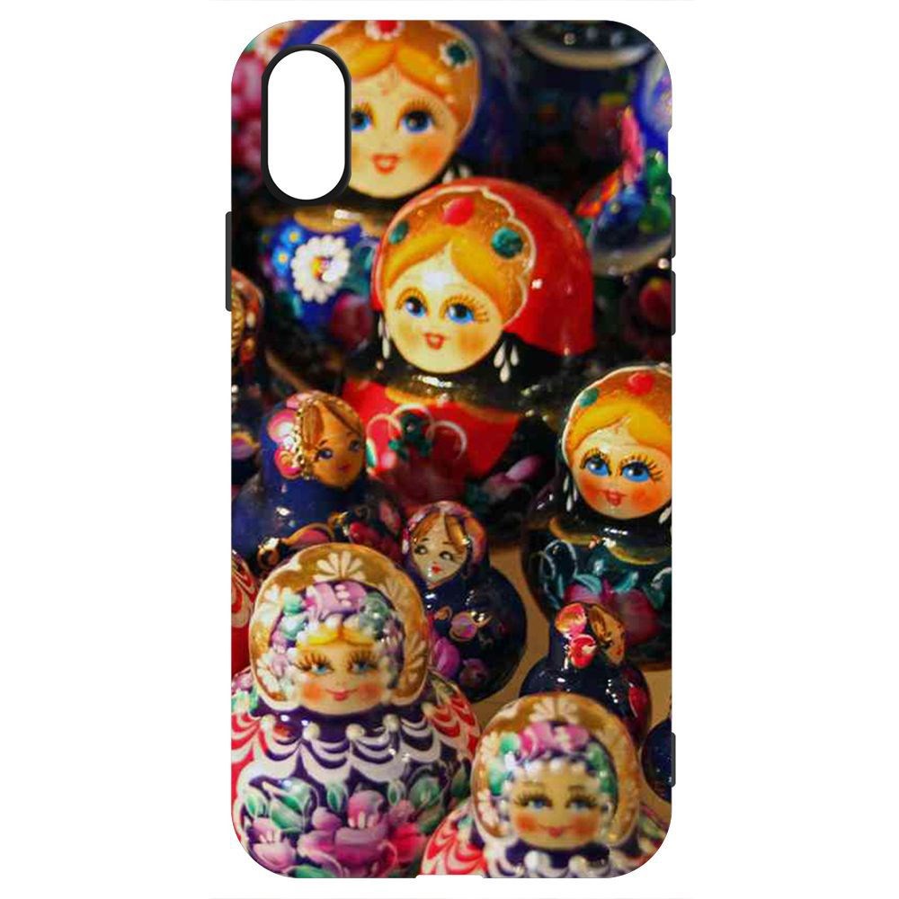 

Чехол-накладка Krutoff Soft Case Матрешка для iPhone X, Черный