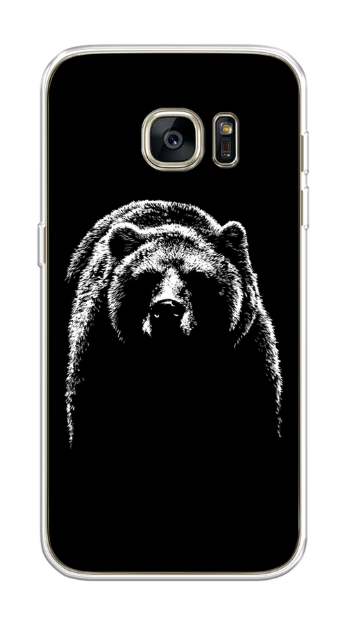 

Чехол на Samsung Galaxy S7 "Медведь в ночи", Белый;черный, 24550-1