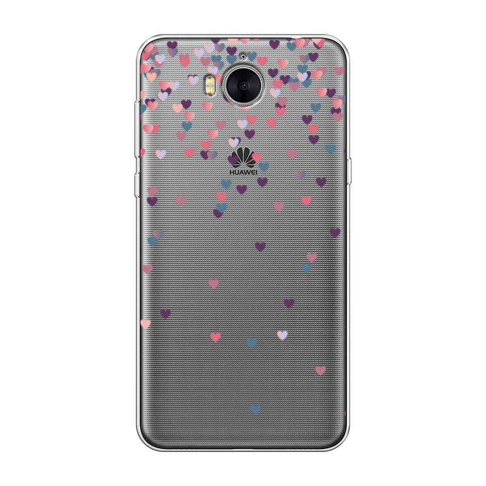 

Чехол на Huawei Y5 2017 "Посыпка сердечки", Розовый;фиолетовый, 62550-3