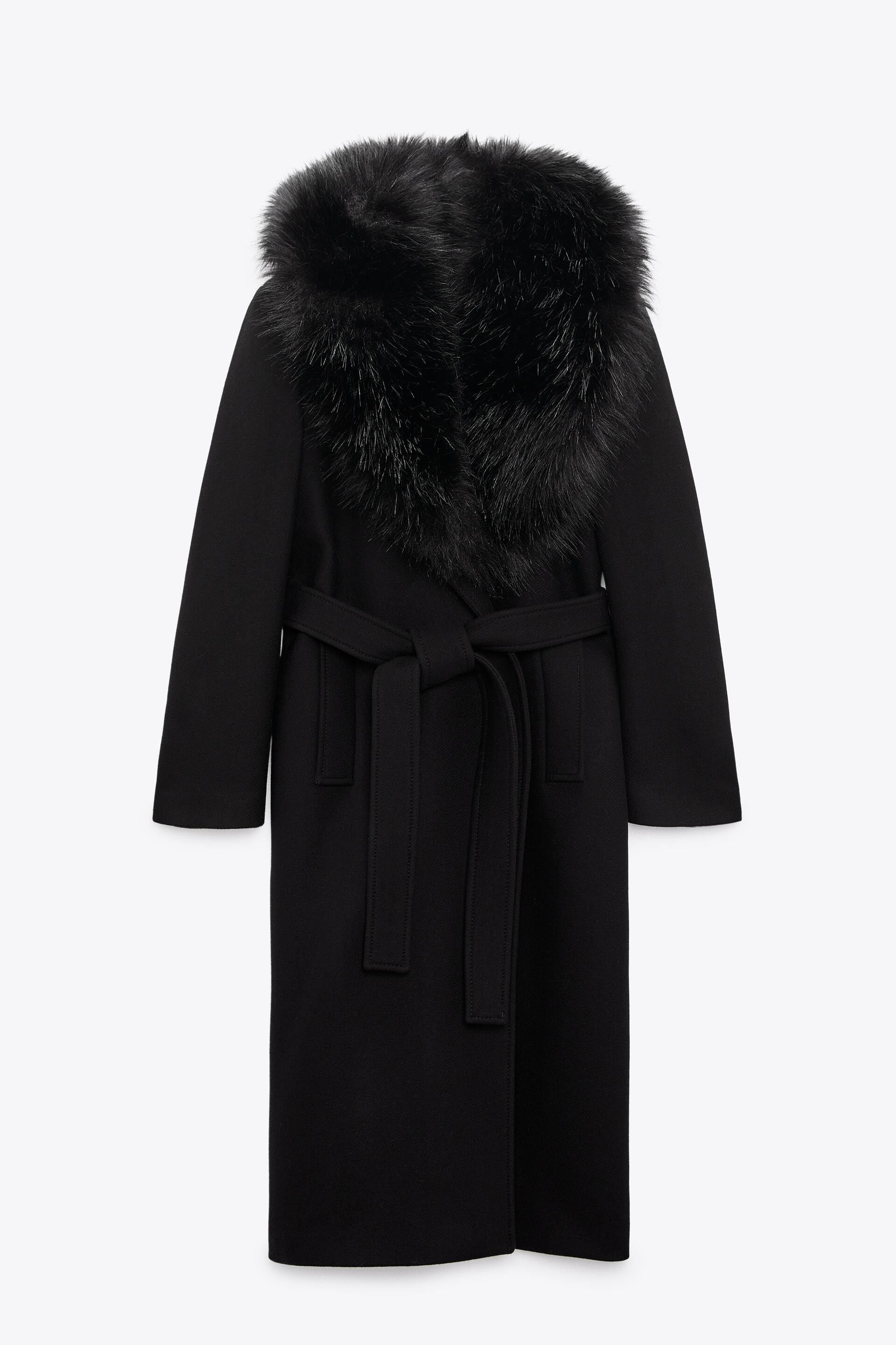 Пальто женское ZARA 08551744 черное XS (доставка из-за рубежа)