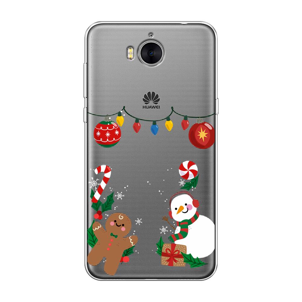 

Чехол на Huawei Y5 2017 "Новогоднее настроение", Коричневый;красный;зеленый, 62550-5