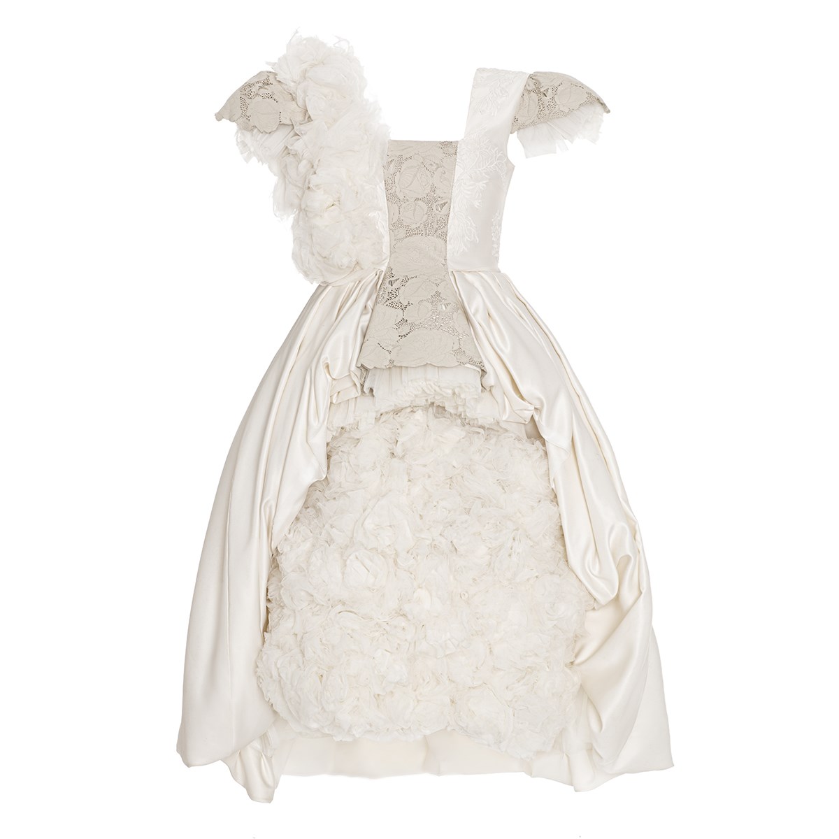 

Платье женское Polina Mircheva 52683 белое S/M, Белый, 52683