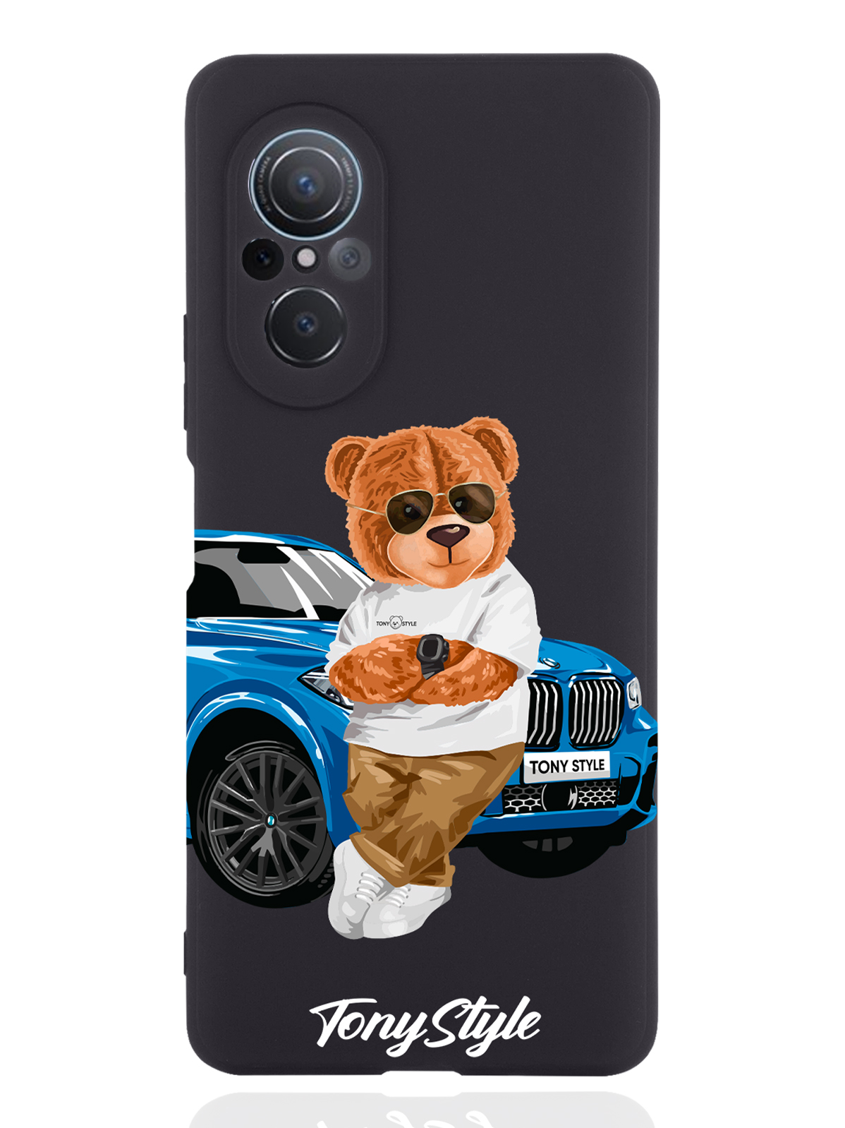 

Чехол Tony Style для Huawei nova 9 SE Tony Style с машиной черный, Голубой;коричневый;белый