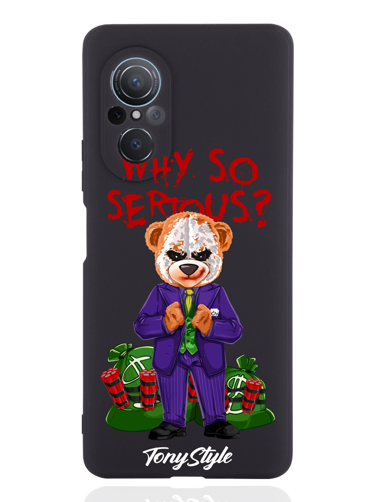 

Чехол Tony Style для Huawei nova 9 SE Tony Style Джокер Joker Why so serious черный, Разноцветный