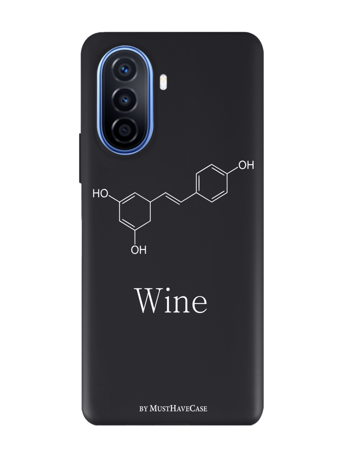

Чехол MustHaveCase для Huawei Nova Y70/Y70 Plus Молекула вина черный, Черный;белый
