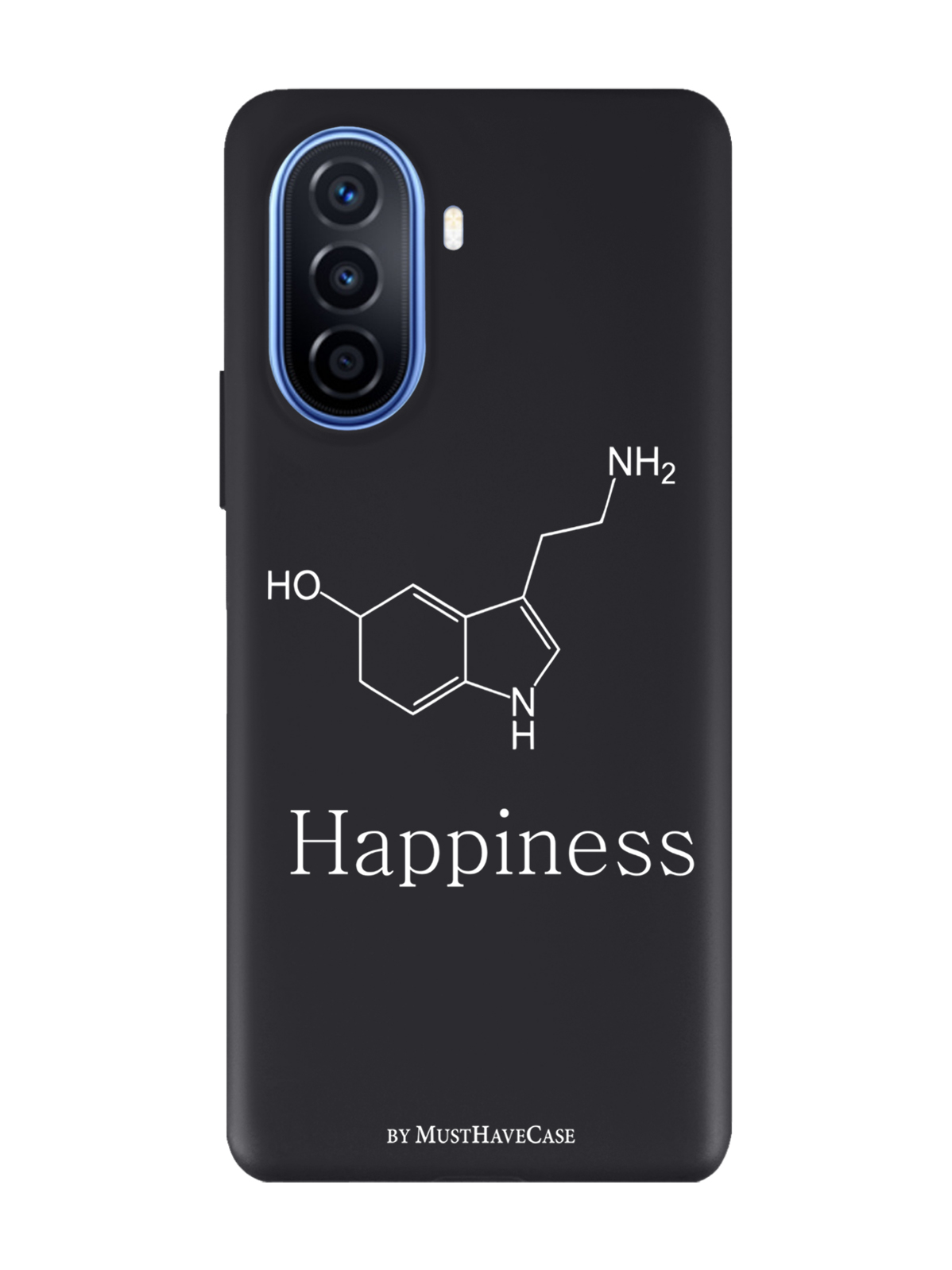 

Чехол MustHaveCase для Huawei Nova Y70/Y70 Plus Молекула счастья черный, Черный;белый