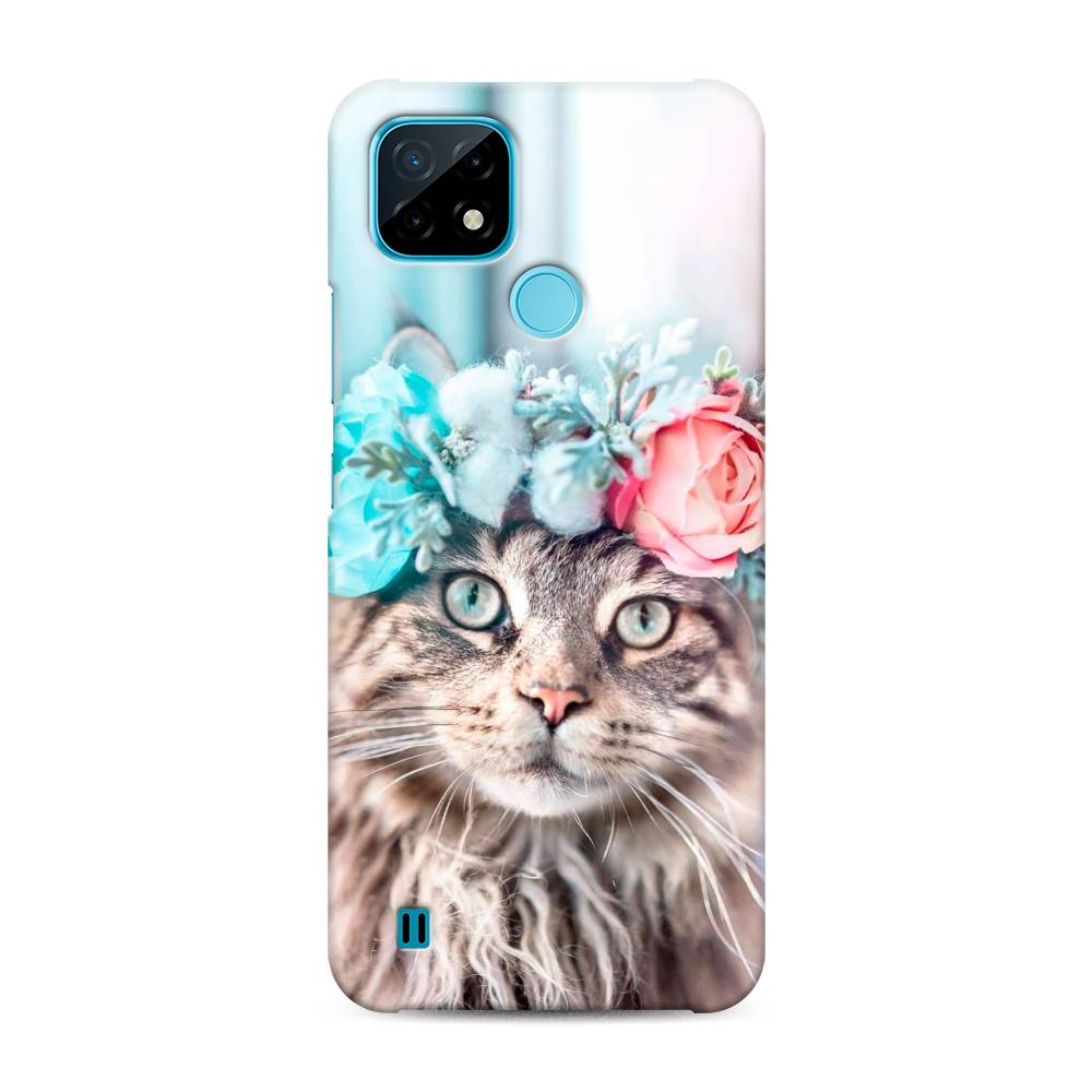 

Пластиковый чехол "Кот в венке" на Realme C21, 254920-1