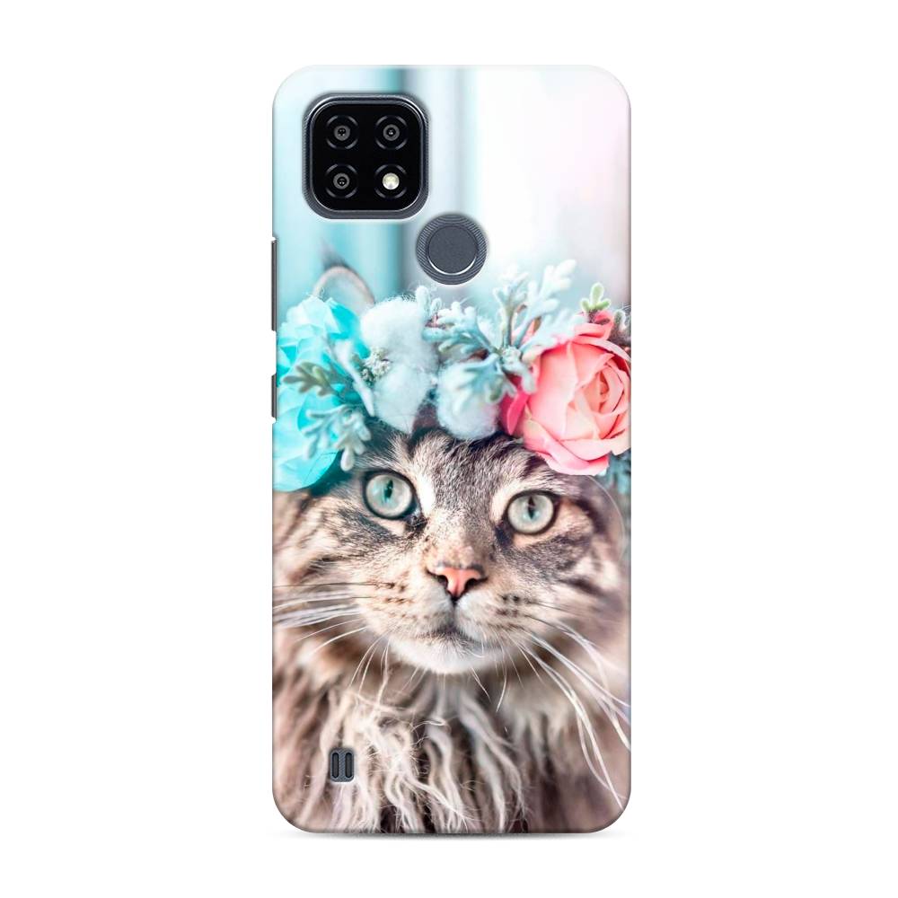 

Пластиковый чехол "Кот в венке" на Realme C21Y, 256820-1