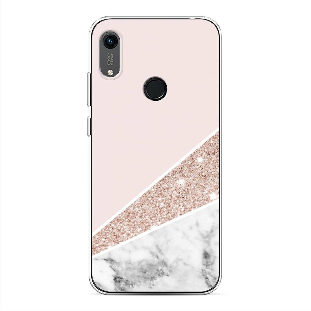 

Чехол на Huawei Y6 2019 "Блестящий розовый мрамор", 611550-3