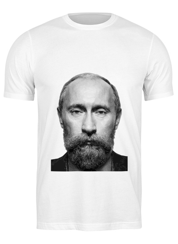 

Футболка мужская Printio Путин с бородой белая S, Белый, Путин с бородой