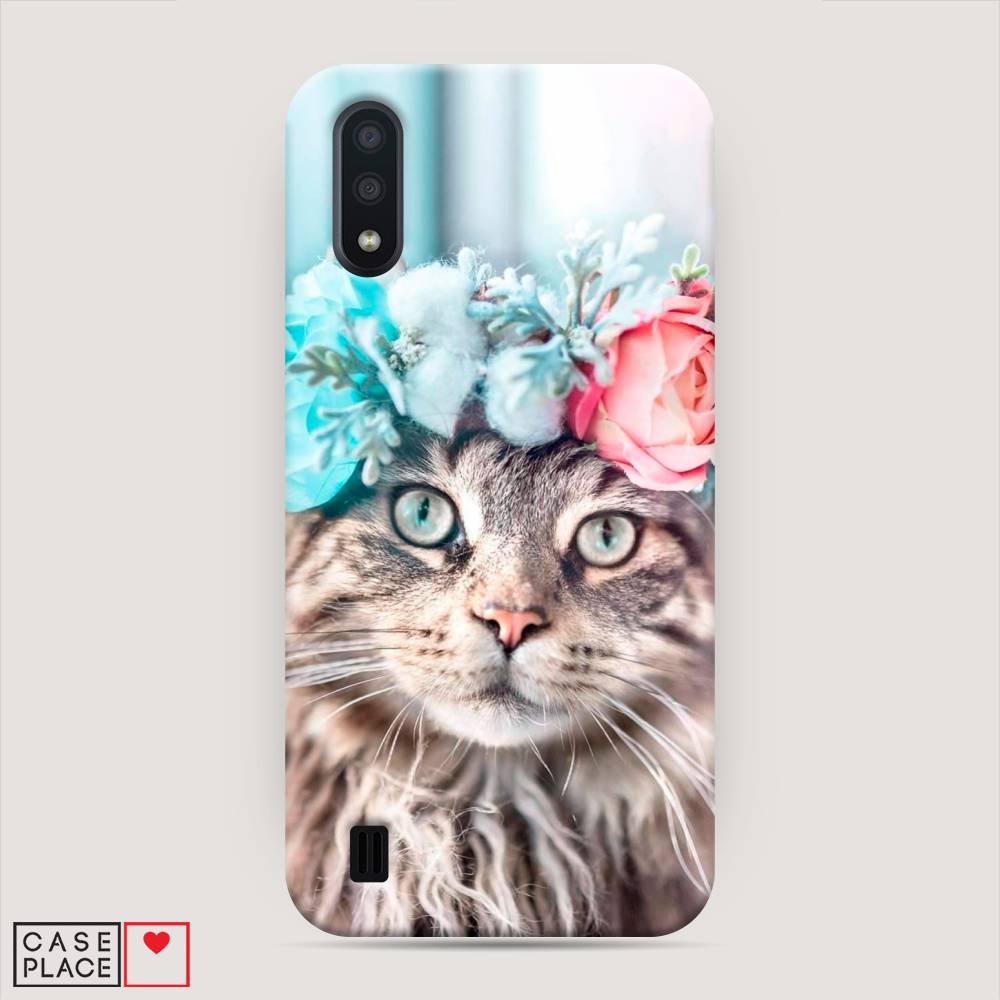

Пластиковый чехол "Кот в венке" на Samsung Galaxy A01
