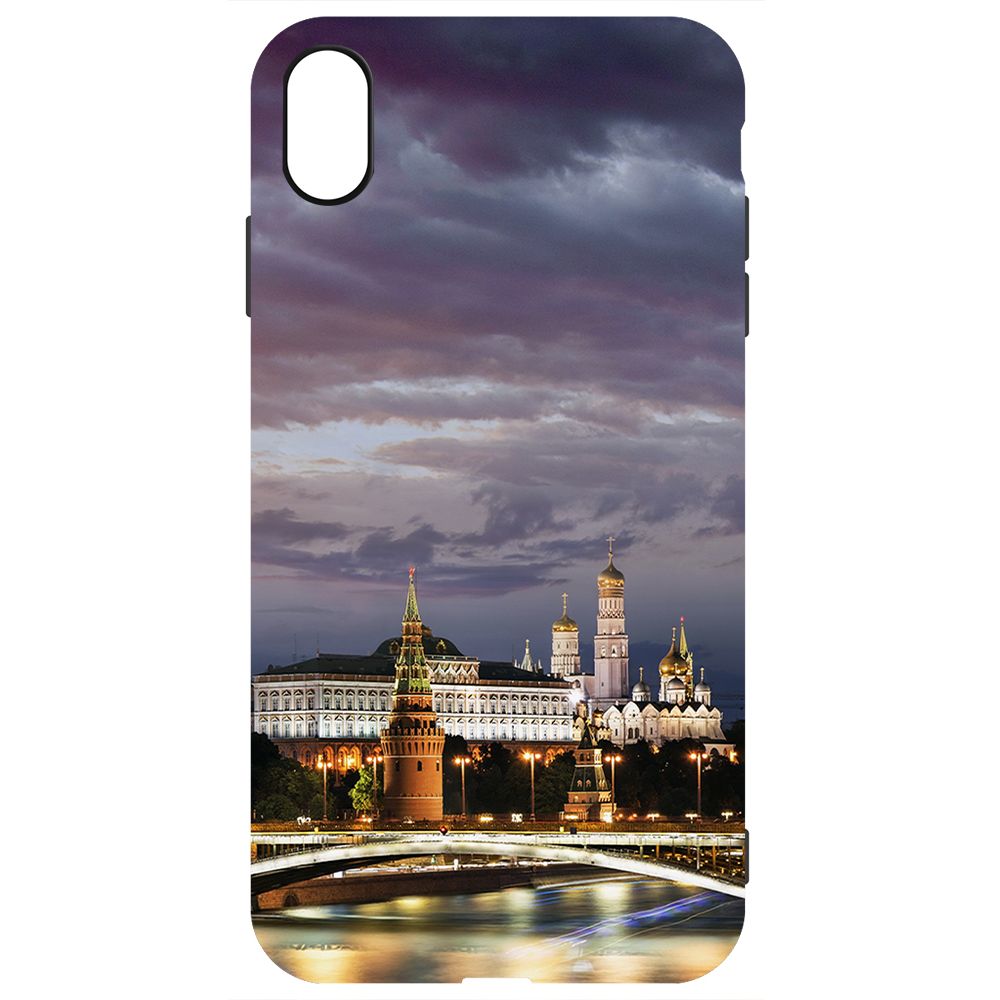 

Чехол-накладка Krutoff Soft Case Россия, Московский Кремль для iPhone XS Max черный