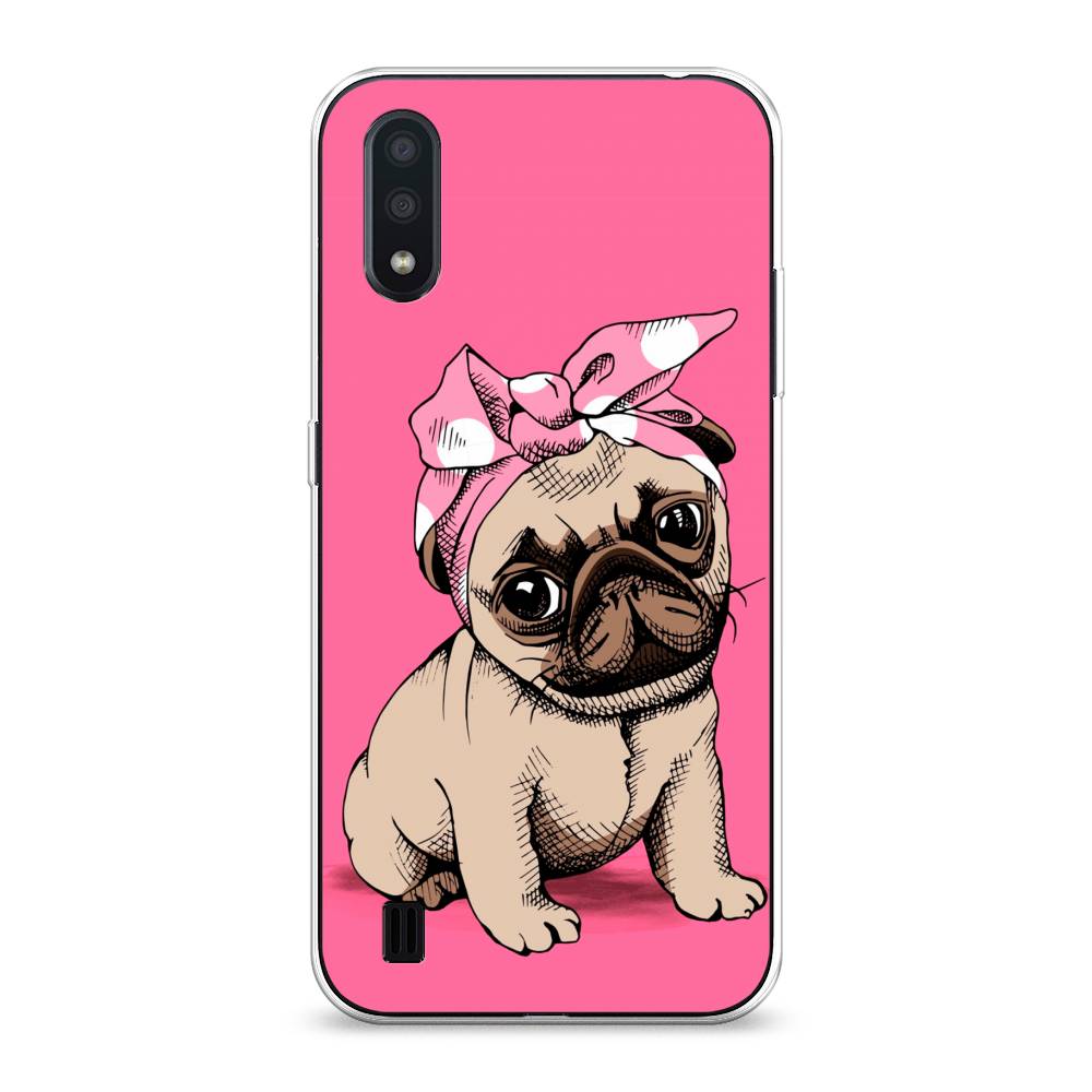 

Чехол Awog на Samsung Galaxy A01 "Dog Pin-Up", Разноцветный, 29550-2