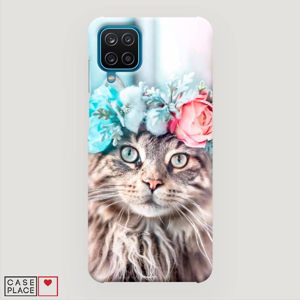 

Пластиковый чехол "Кот в венке" на Samsung Galaxy A12, 2101620-1