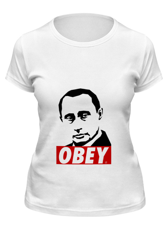 

Футболка женская Printio Путин obey белая M, Белый, Путин obey