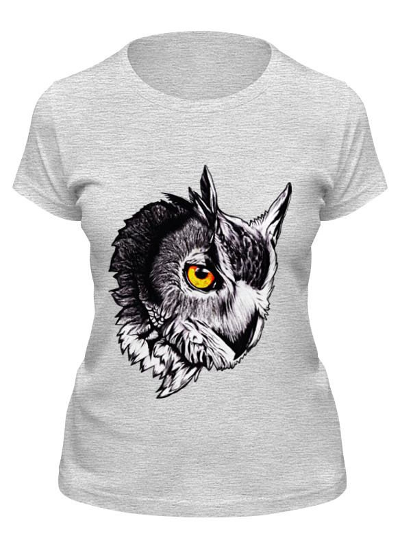 

Футболка женская Printio Owl gray серая M, Серый, Owl gray