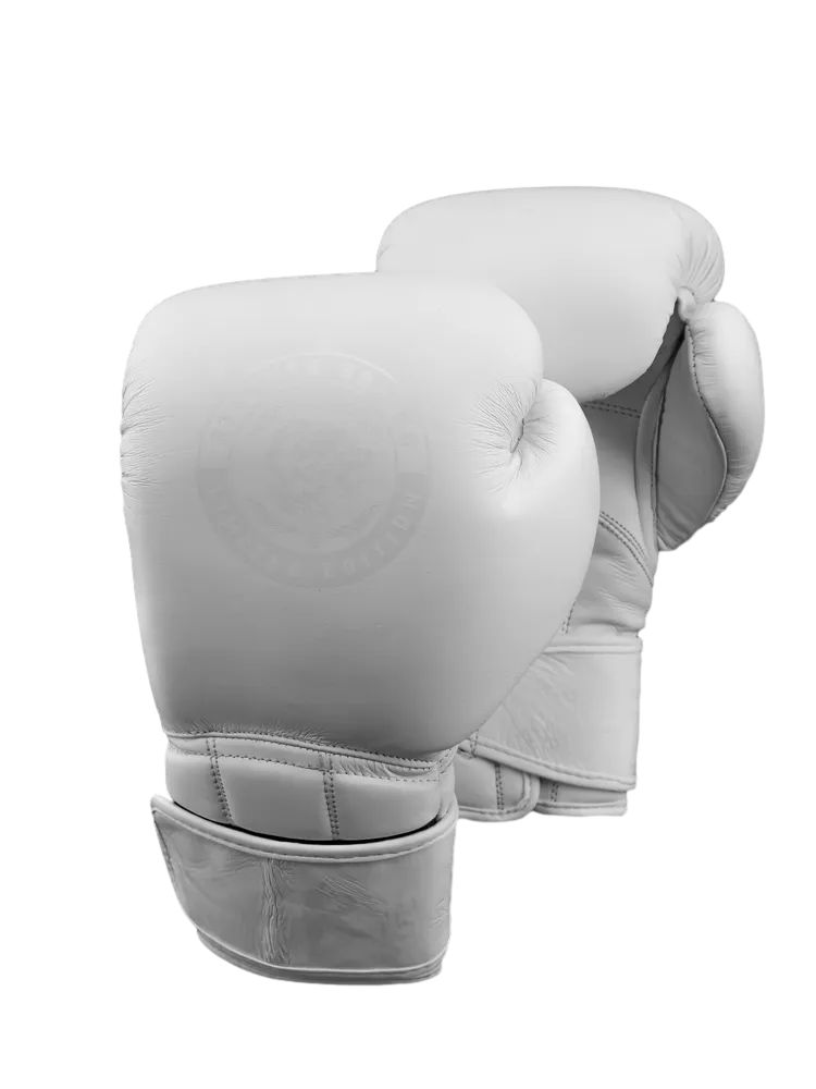 Боксерские перчатки REVANSH TWS, натуральная кожа WHITE 14 oz