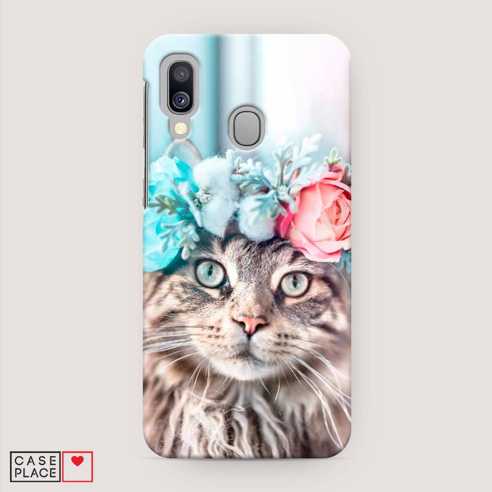 

Пластиковый чехол "Кот в венке" на Samsung Galaxy A40