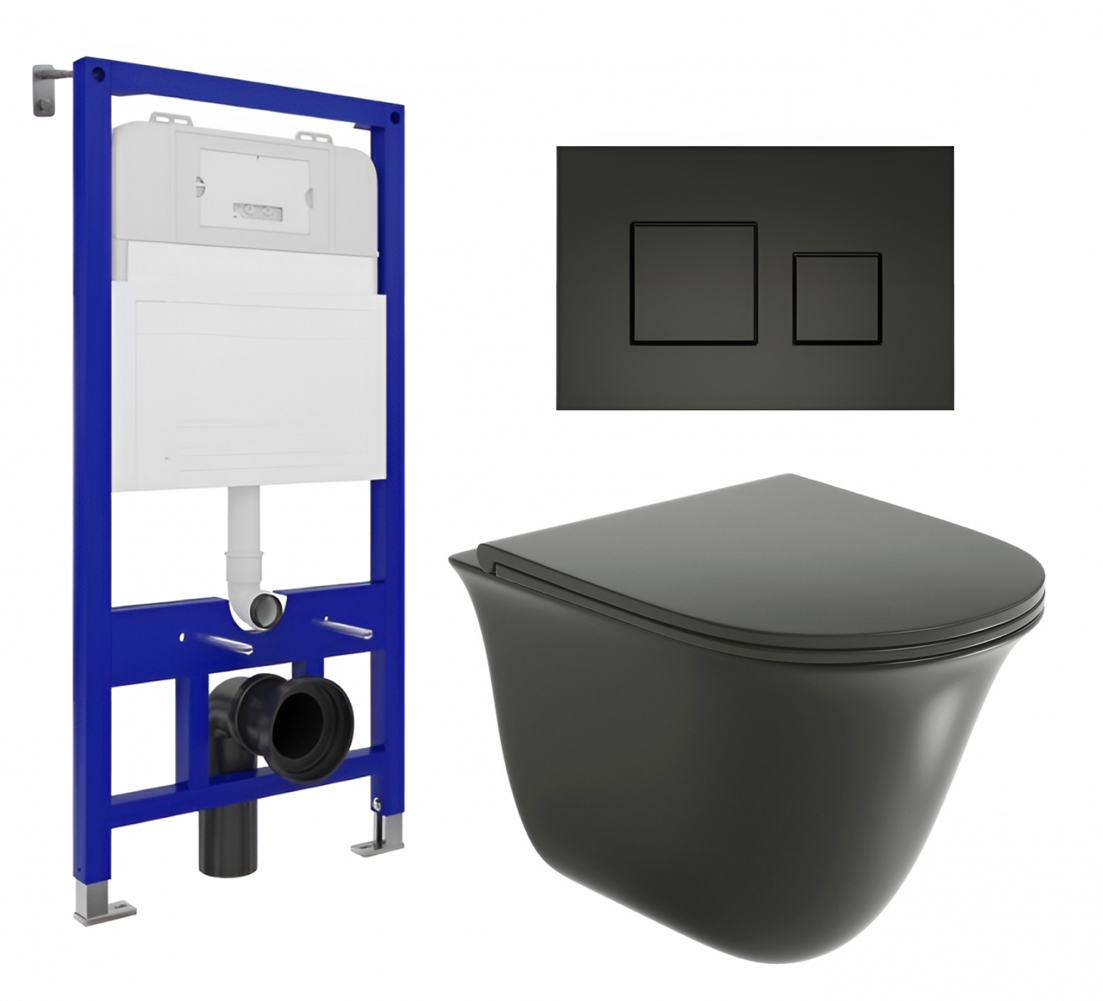 Комплект инсталляция Enio Tecnico унитаз Grossman BMS кнопка черная матовая 541617 35671₽