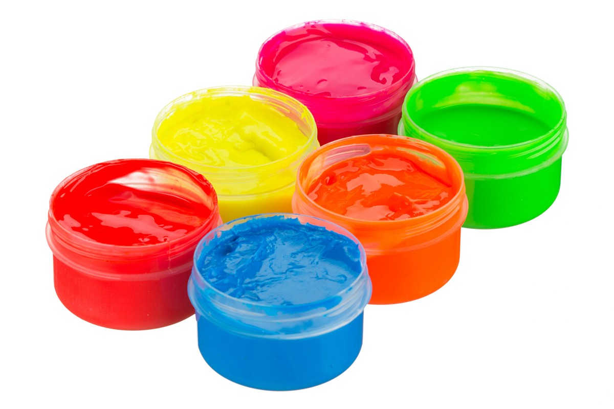 Флуоресцентные пальчиковые краски Roxy Kids 6 цветов, 60 мл маркер красящий по картону металлу пластику стеклу политех 1610020