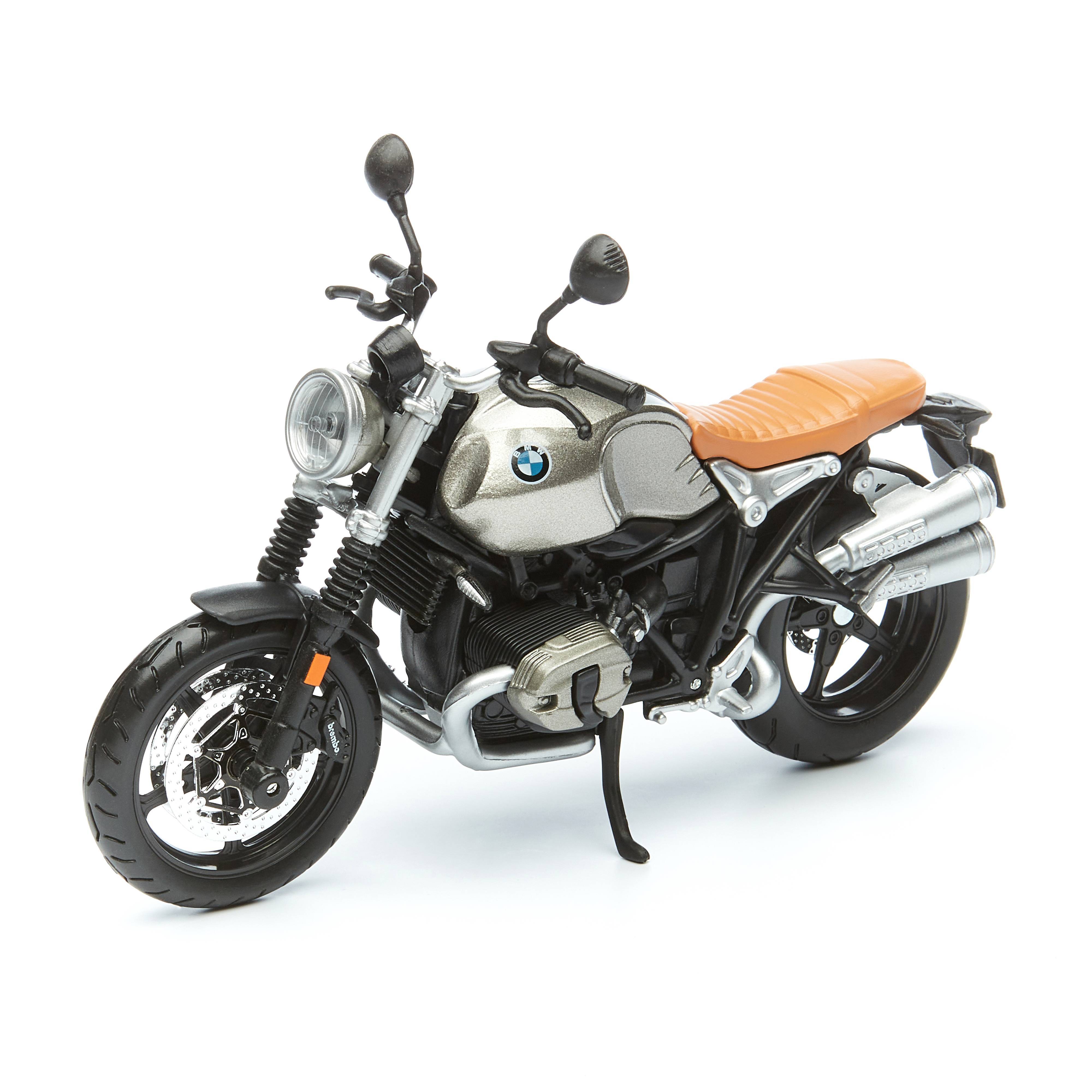 

Maisto Мотоцикл Motorcycles - BMW R nineT Scrambler, 1:12, серебристый 31101, 31101