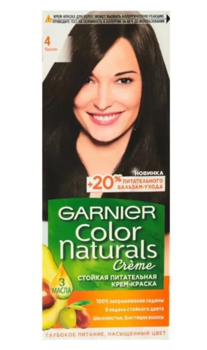 

Краска для волос Garnier Color Naturals 4 Каштан 110 мл, Коричневый