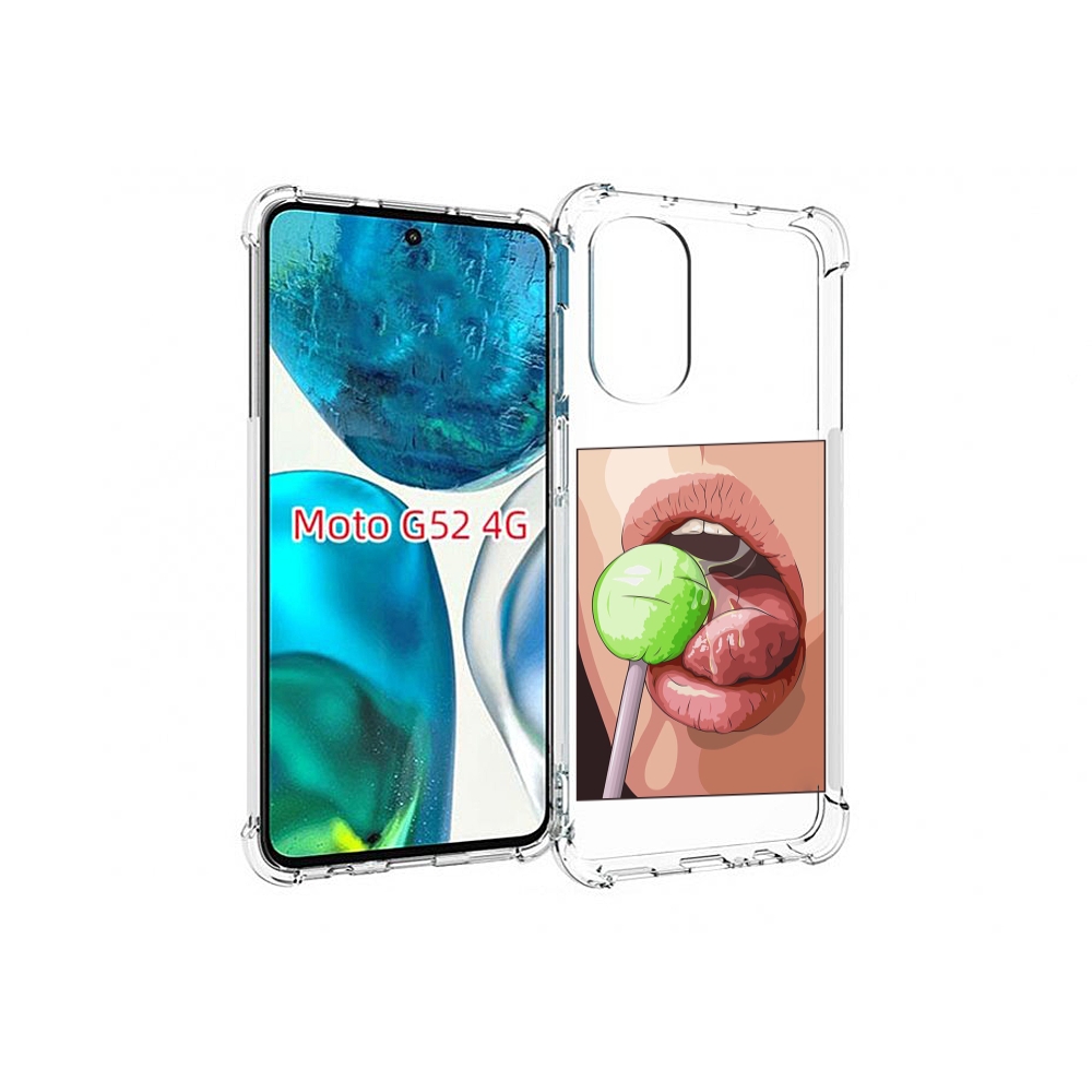 

Чехол MyPads зеленый-чупа-чупс женский для Motorola Moto G82 / Moto G52, Прозрачный, Tocco