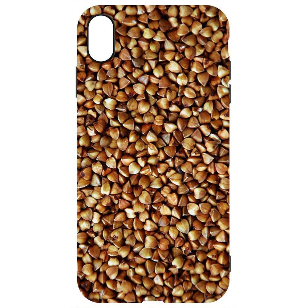 

Чехол-накладка Krutoff Soft Case Гречка для iPhone XS Max, Черный