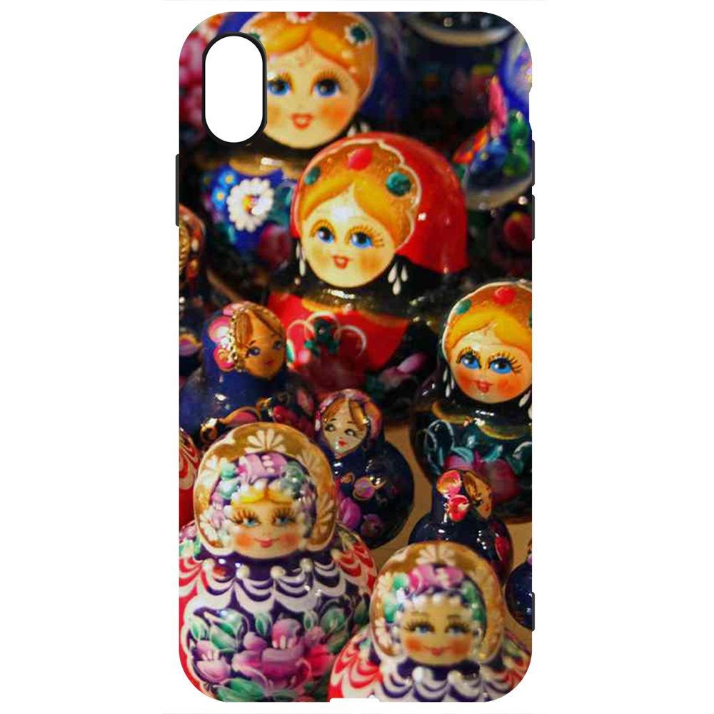 

Чехол-накладка Krutoff Soft Case Матрешка для iPhone XS Max, Черный