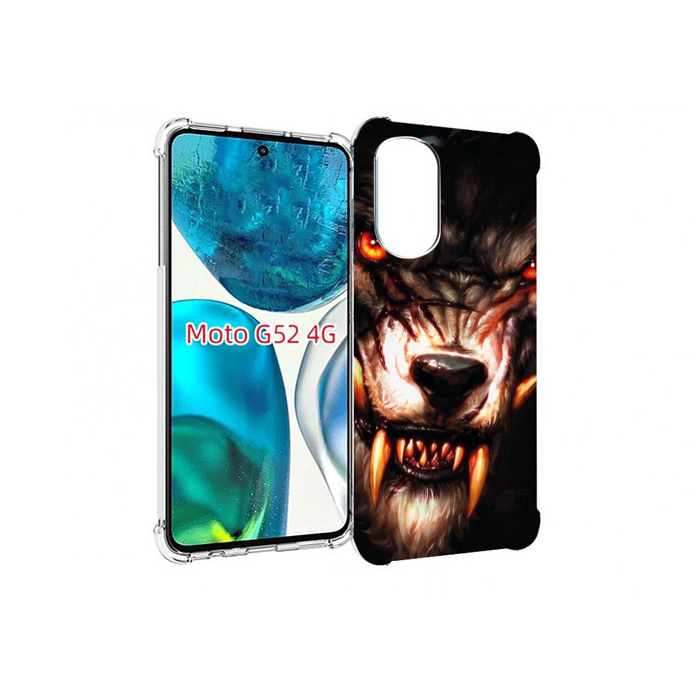

Чехол MyPads злой голодный волк мужской для Motorola Moto G82 / Moto G52, Прозрачный, Tocco