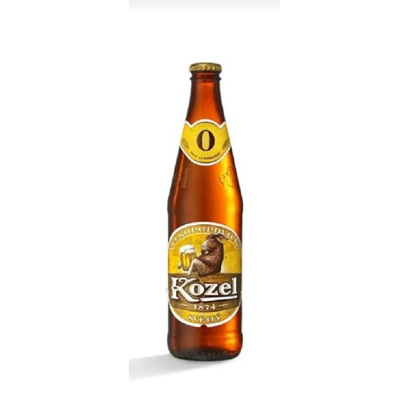 Пиво ВЕЛКОПОПОВИЦКИЙ КОЗЕЛ светлое, безалкогольное, бутылка стеклянная 0,45 л