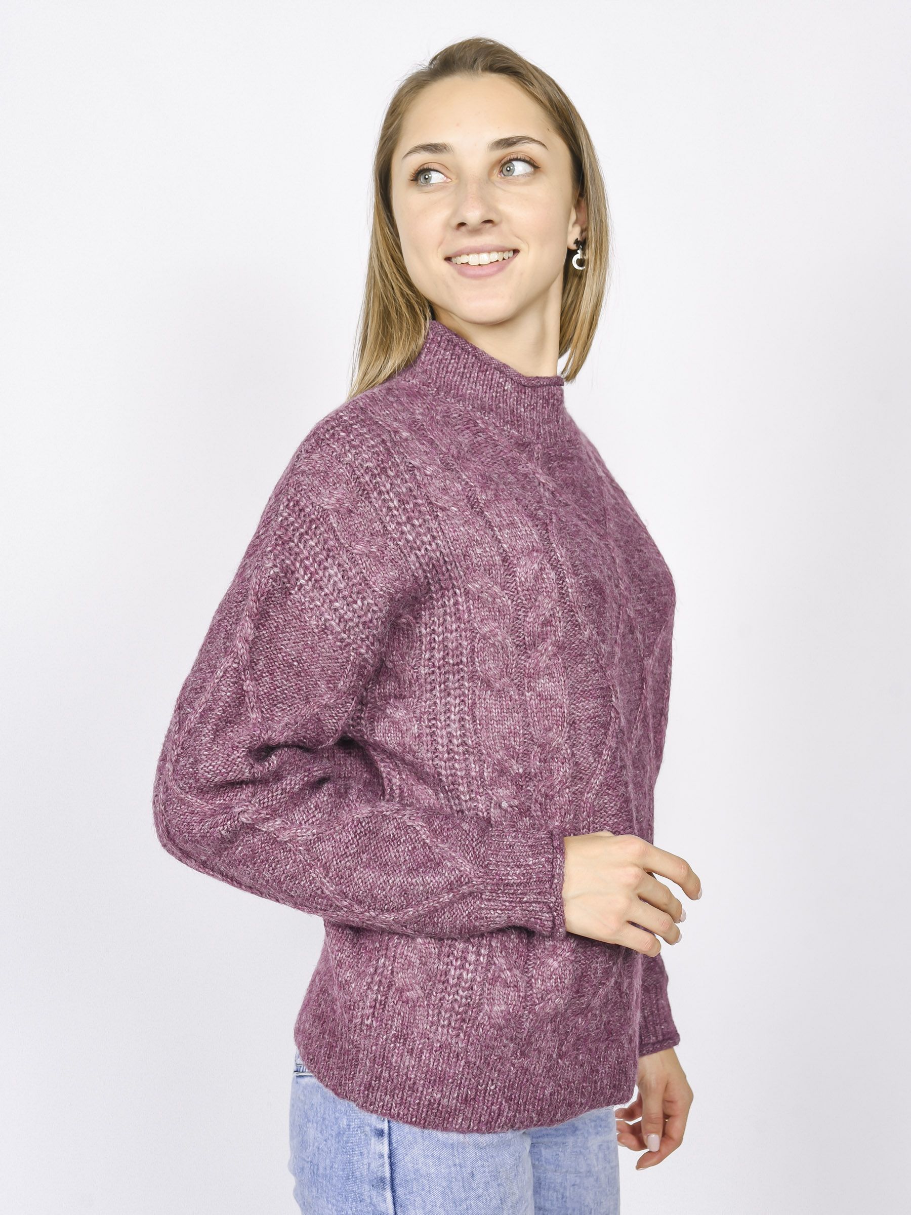 

Свитер женский Cortefiel Wool jumper бордовый L, Wool jumper