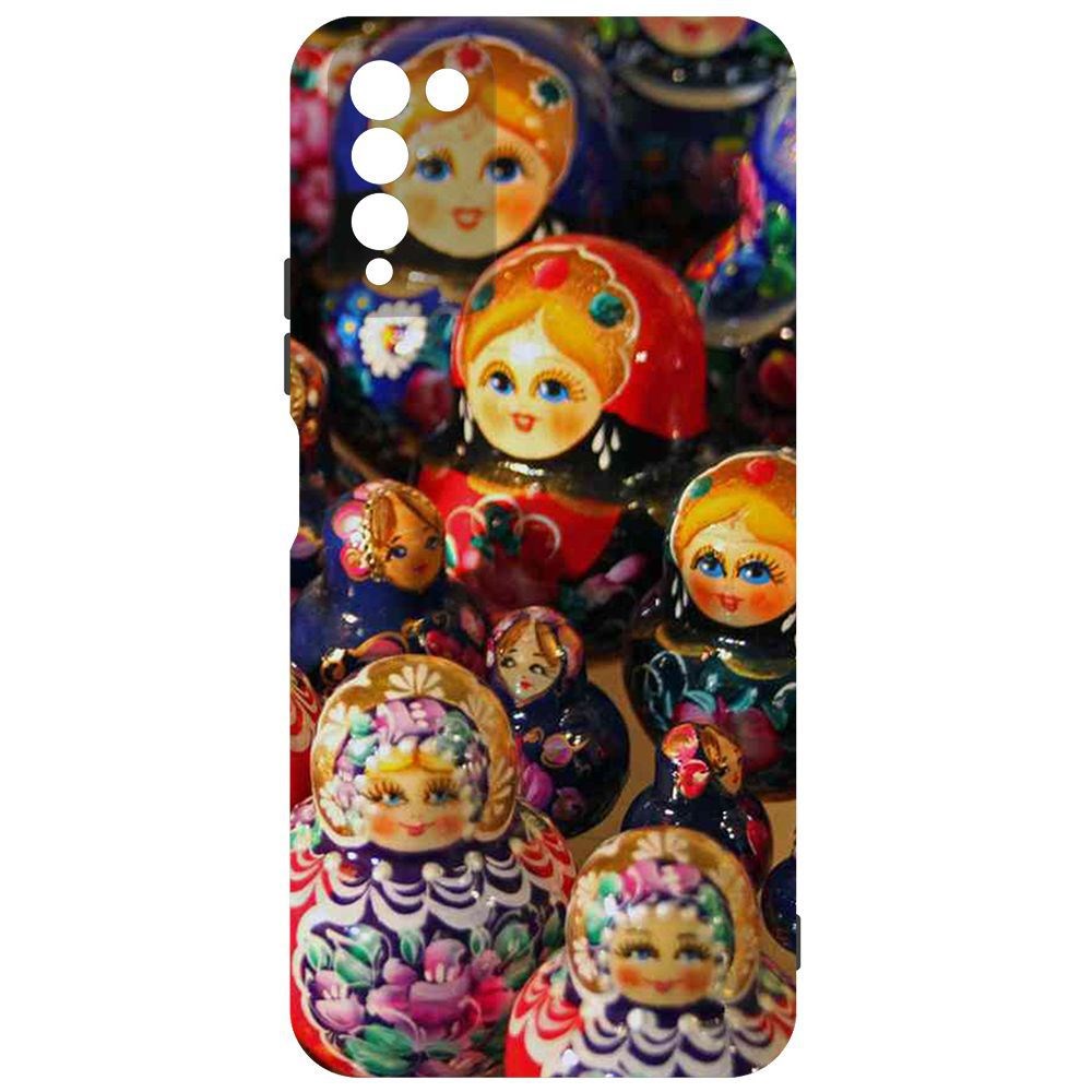 

Чехол-накладка Krutoff Soft Case Матрешка для Honor 10X Lite, Черный