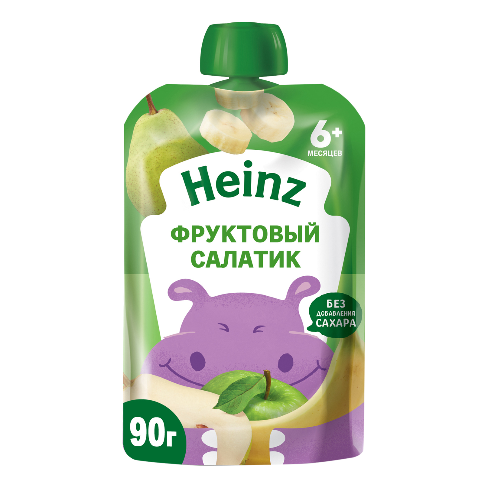 Пюре фруктовое Heinz Фруктовый салатик из бананов, груш и яблок с 6 месяцев, 90 г