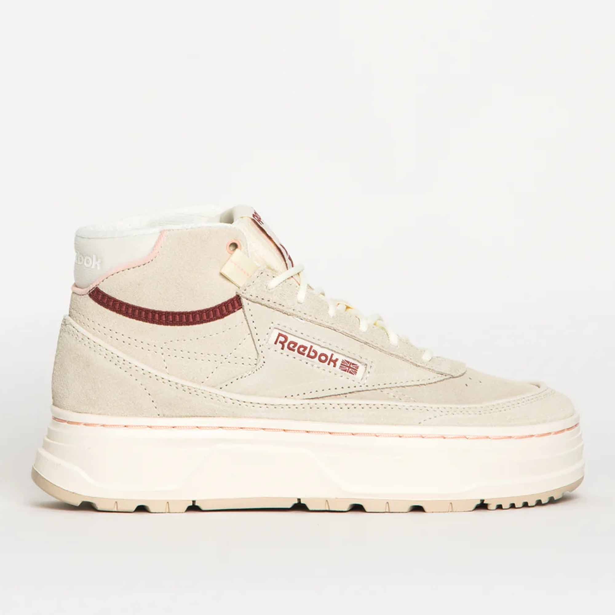 

Кеды женские Reebok Club C Geo Mid бежевые 9 US, Бежевый, Club C Geo Mid
