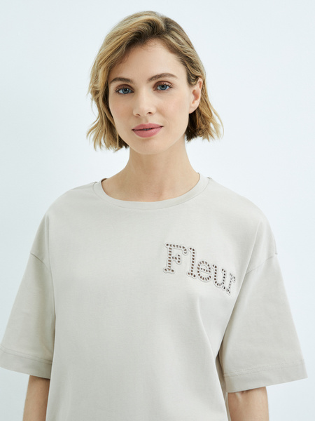 

Футболка женская ZARINA 3226546446 бежевая XS, Бежевый, 3226546446