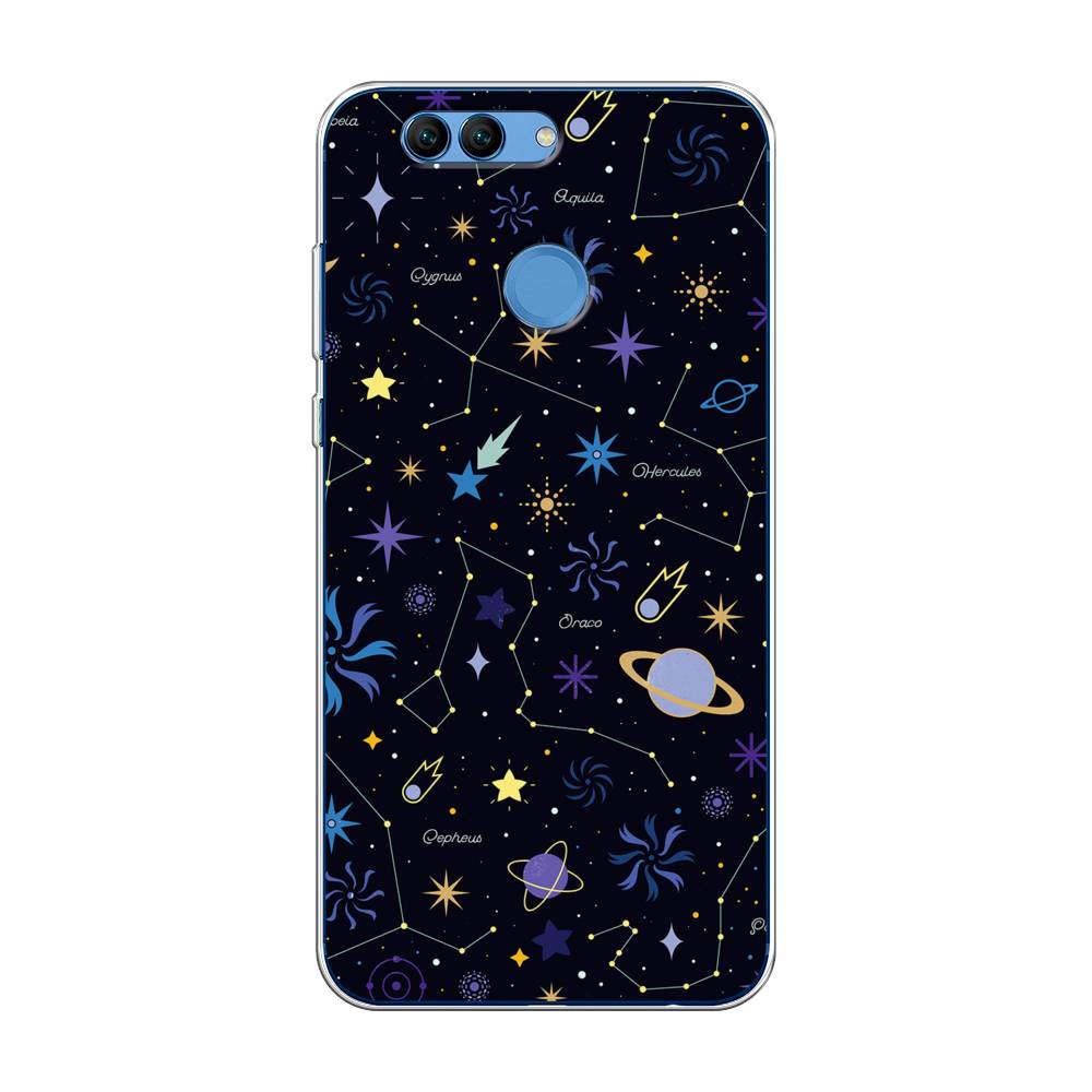 

Чехол на Huawei Nova 2 "Цветной космос", Желтый, 62950-2