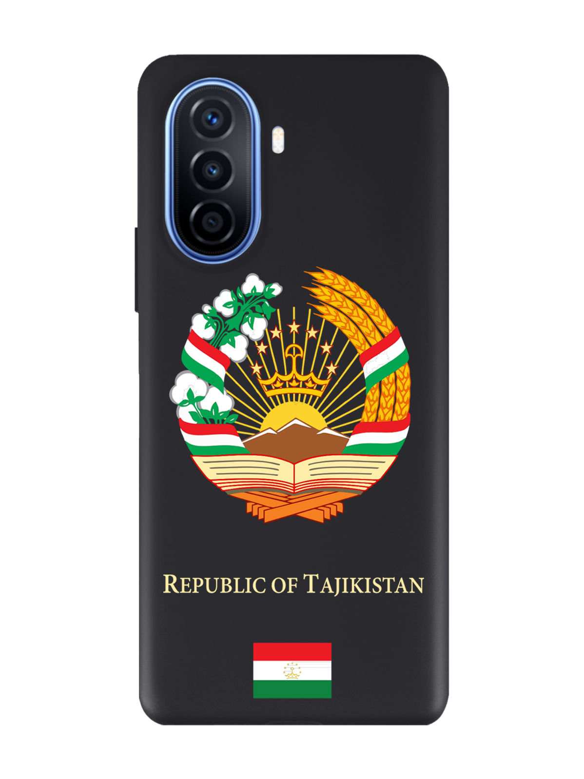 

Чехол SignumCase для Huawei Nova Y70/Y70 Plus Герб Таджикистана черный, Разноцветный